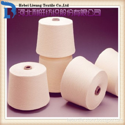 100% Polyester Spun Yarn in Raw White for Knitting 30/1
